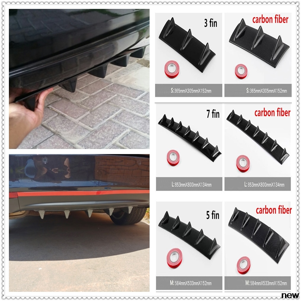Auto Hintere Stoßstange Lippe Diffusor Flosse Glanz Schwarz ABS Diffusor Flosse Hai für BMW 330e M235i Kompakte 520d 518d 428i 530d 130i