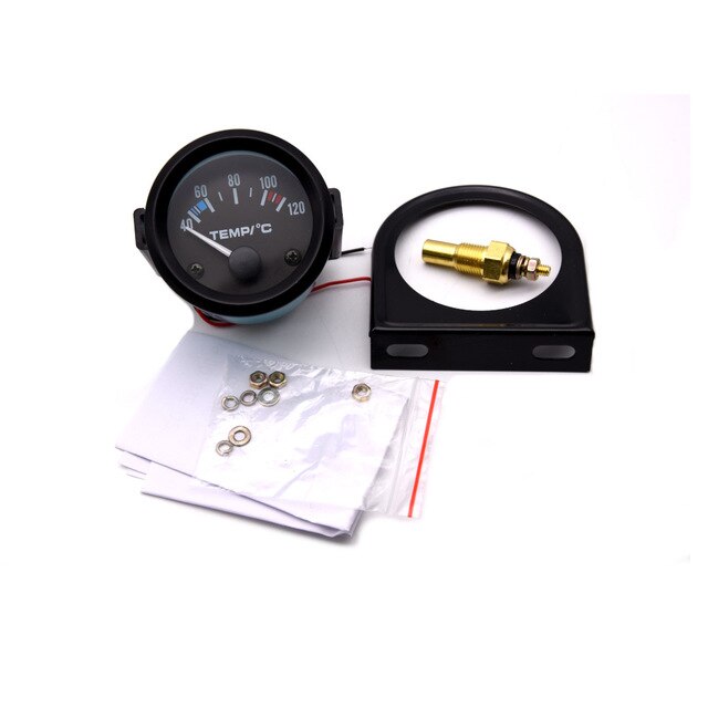 52mm Gauge Car Motor Water Temperature Gauge 40-120 C Water Temperature Gauge Adaptor Joint Pipe Sensor Radiator NPT 1/8: Only gauge