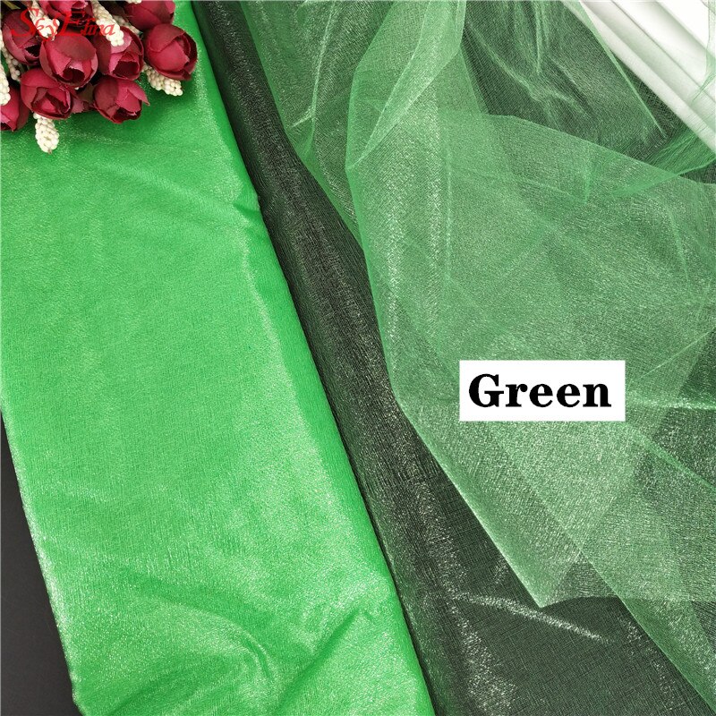 Top! 48CM x 5M Tulle rouleau cristal tissu Organza Tulle rouleau bobine de mariage décoration fête d'anniversaire enfants bébé douche 5ZSH015: green