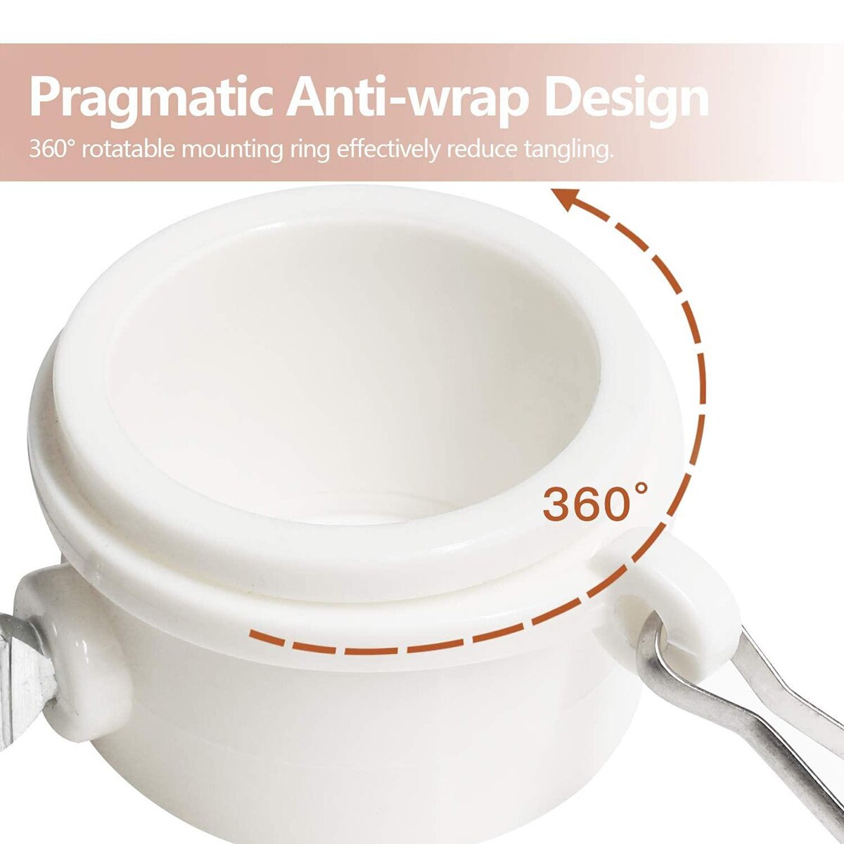 2Pcs Flagpole Ring Rotating Clips 1\" Dia Flag Pole Mounting Home Garden