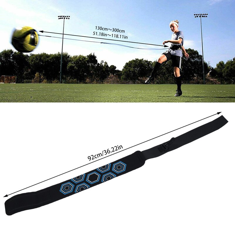 Voetbal zelftraining traptraining voetbal werpen solo hulpmiddel riem controle vaardigheden verbetering riem verstelbare uitrusting bal tassen