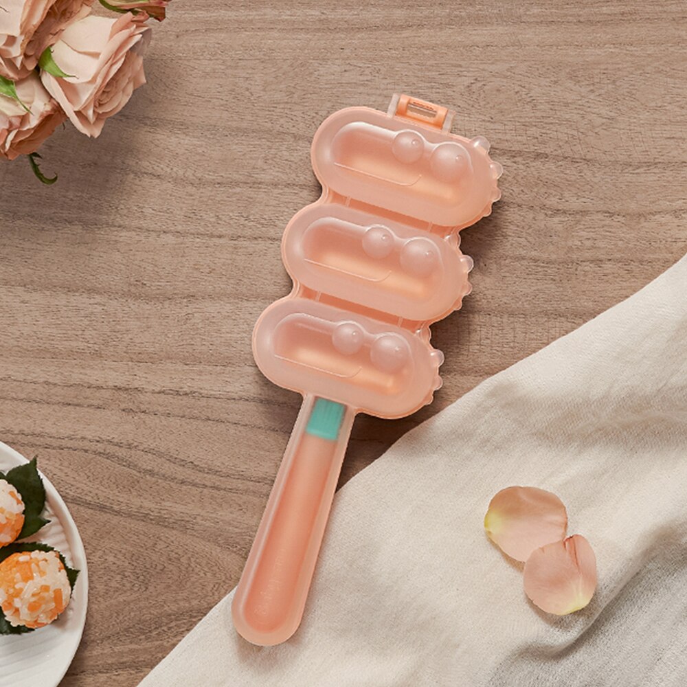 BC Babycare-moldes de bolas de arroz para bebé, herramientas reutilizables para hacer Sushi, accesorios para hacer verduras, carne y arroz, sin BPA: Orange