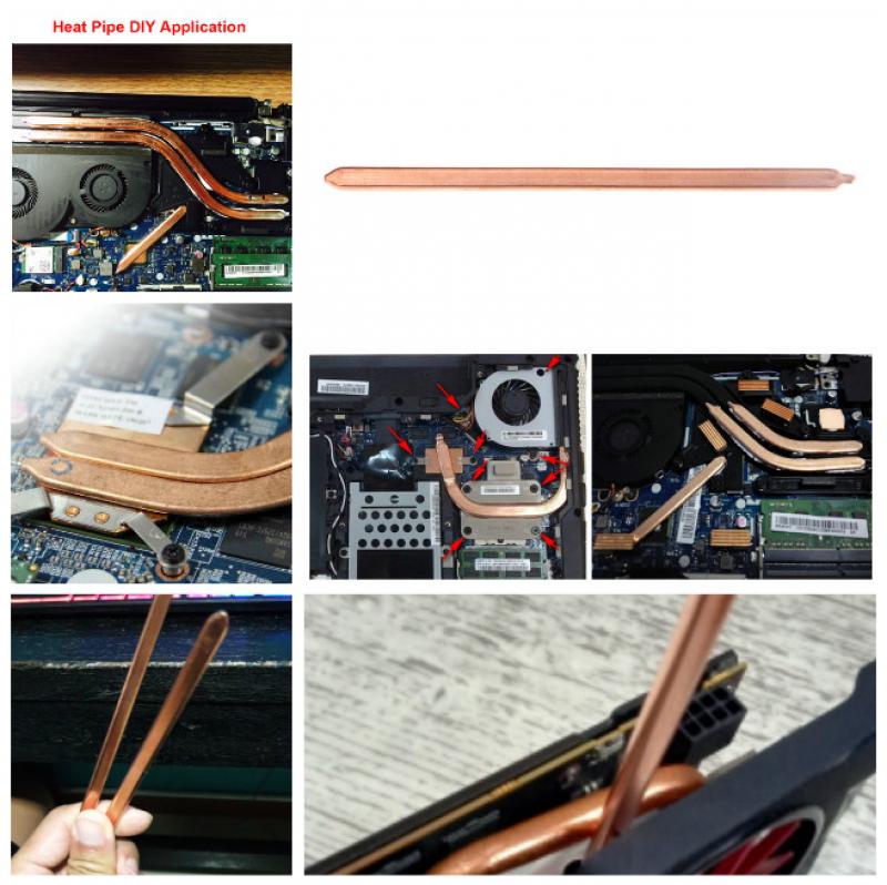 Pure Copper Tube Tubing For Computer Laptop Cooling Notebook Heat Pipe Flat 50-130mm Length 1mm Thickness 9mm Width