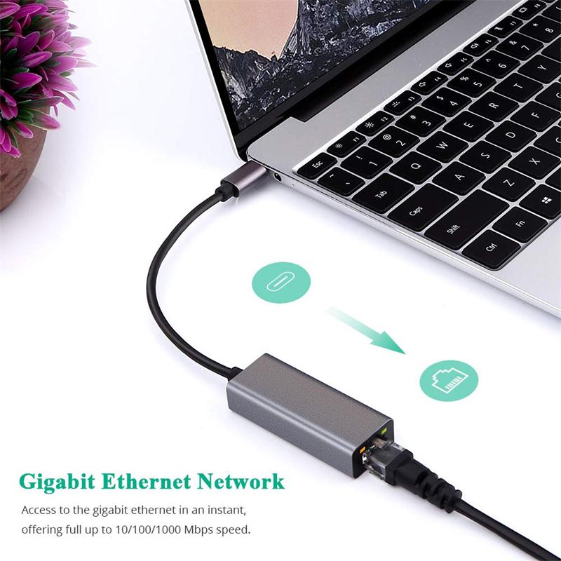 USB C Ethernet Adapter USB Typ C zu 10/100/1000M RJ45 Lan Adapter Für MacBook Profi huawei P30 USB C Netzwerk Karte Konverter