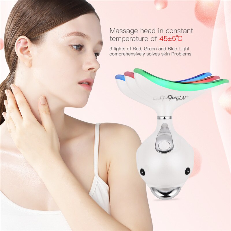 CkeyiN EMS Facial LED Photon Therapy RF Light Ultrasonic Cool Massager Skin Rejuvenation Face Lifting Tightening Beauty Care