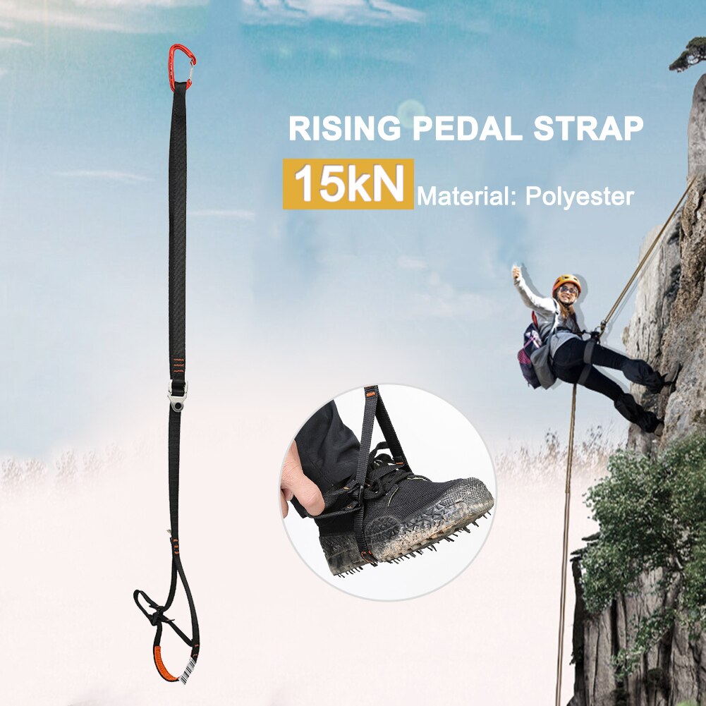 Adjustable Climbing Ascender Strap Rock Rope Foot Pedals Belt Outdoor Mountain Hiking Aerial Work RESCUE Equipment