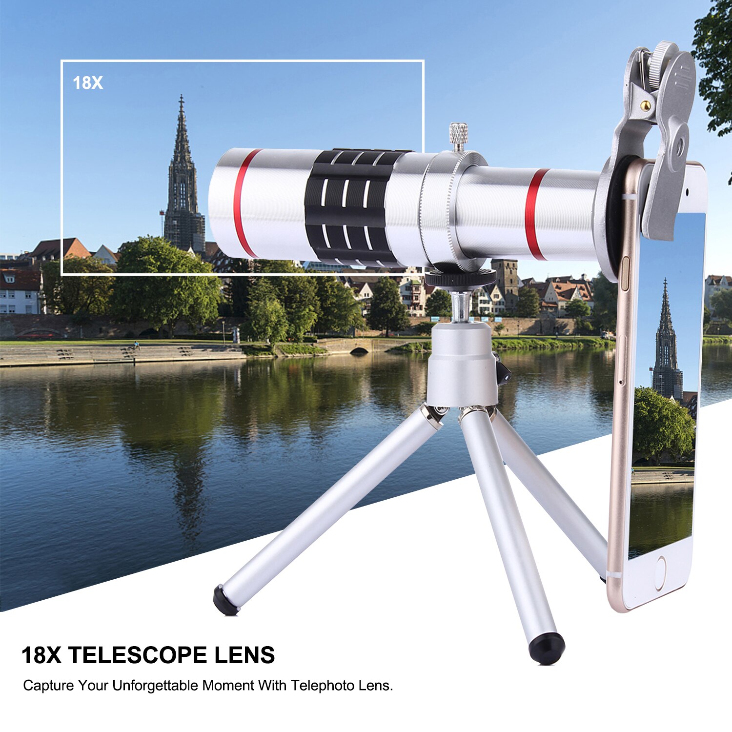 Mobiele Telefoon Camera Lens 18X Telescoop 4K Hd Externe Met Universele Clip Telefoon Voor Telefoon Camera Zoom Lens Telescoop