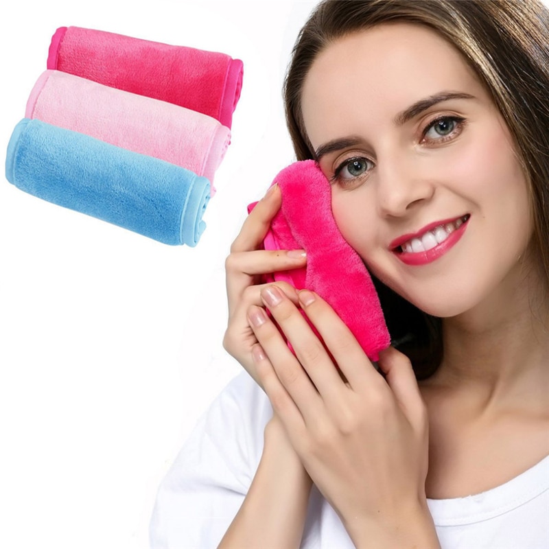 Mikrofiber makeup remover handduk återanvändbar magisk makeup remover våtservetter behövs inget ansiktsrengöringsolja hudvård sminkverktyg