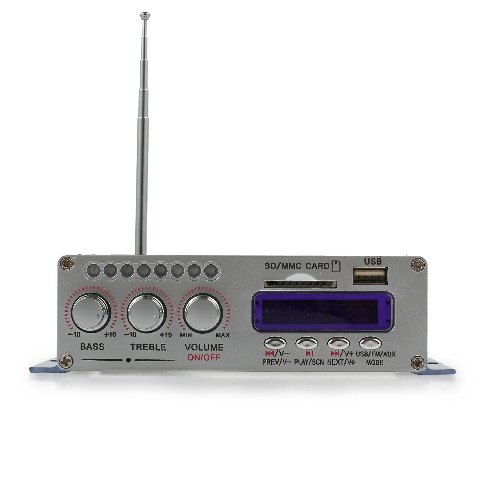 Mini amplificateur Audio stéréo HiFi pour voiture, 12V, deux canaux, Support USB SD FM, puissance Audio de musique, ampli intégré avec contrôle du Volume des basses