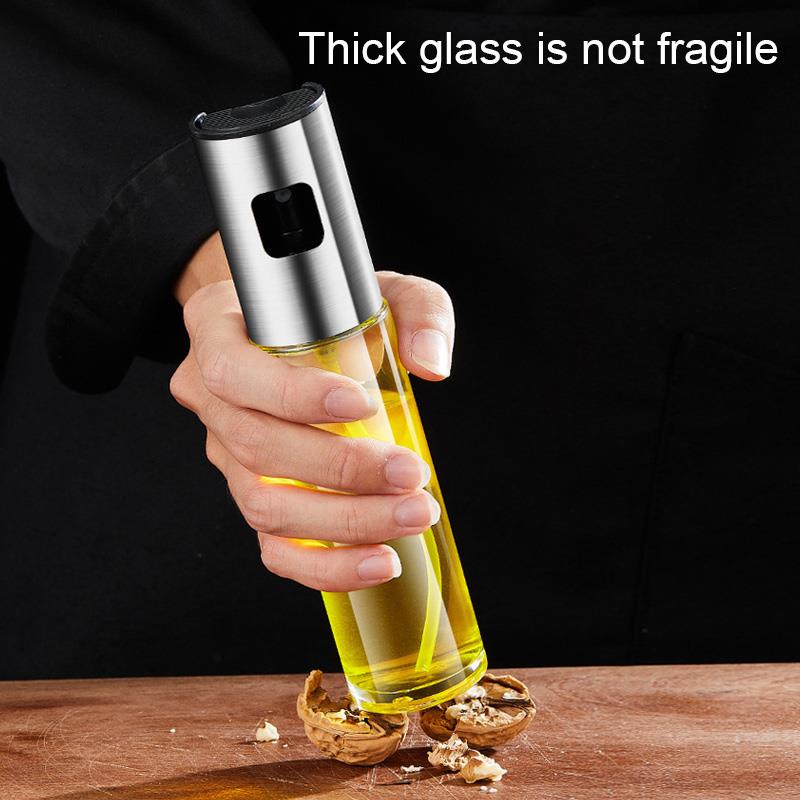 Kitchen Oil Can Spray Fitness Dispensing Oil Can Portable Stainless Steel Scaled Dispensing Bottle Seasoning Bottle Cooking Tool