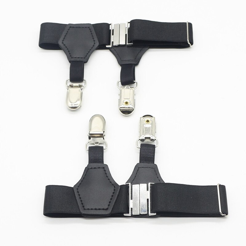 2.5cm #39 herrstrumpa hängslen motståndsbälte tirantes hombre ajustables jartiyer strumpor strumpor för män: Silver-