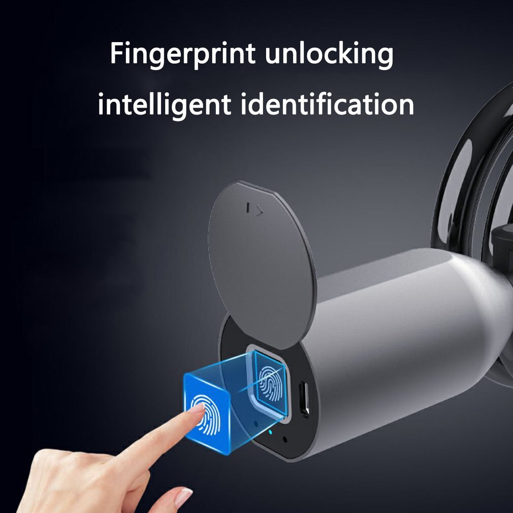 C3 Vingerafdruk Ontgrendelen Smart Lock Usb Opladen Quick Unlock Zinklegering Slot Voor Fiets Mountainbike