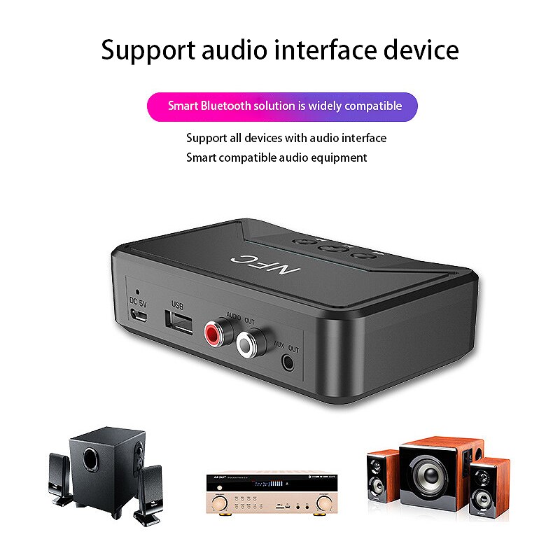 3.5mm Nfc Bluetooth o Receiver Adapter Wireless Bluetooth Dongle Stereo Receiver