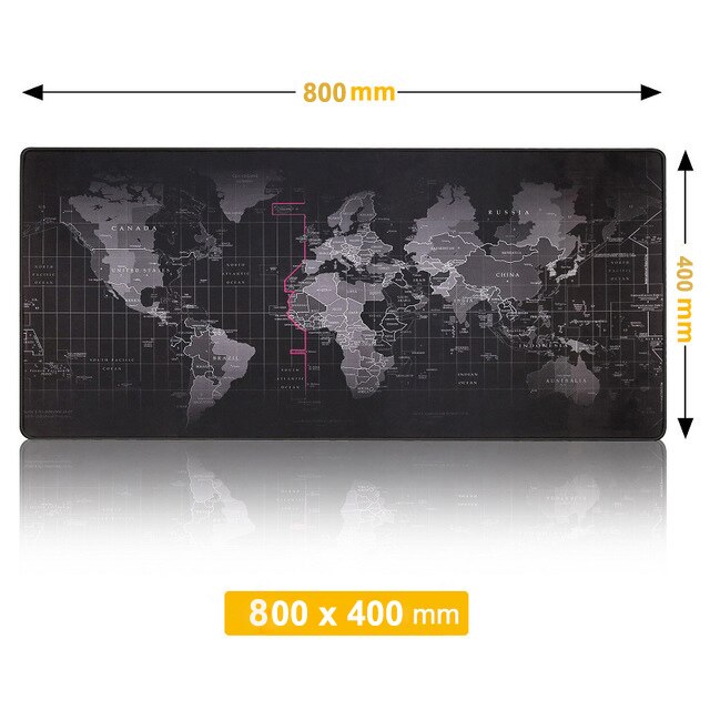 Pro Grote Gaming Muismat World Map Mousepad Computer Muis Mat Anti-Slip Rubberen Basis Bureau Mat Toetsenbord pad Mause Pad: 800x400mm