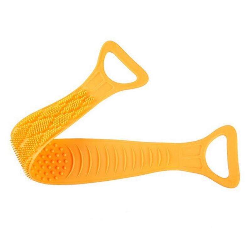 Siliconen Wrijven Handdoek Lange Badhanddoek Pull Back Strap Wassen Scrubber Scrub Siliconen Wassen Bad Borstels Sponzen Scrub: orange