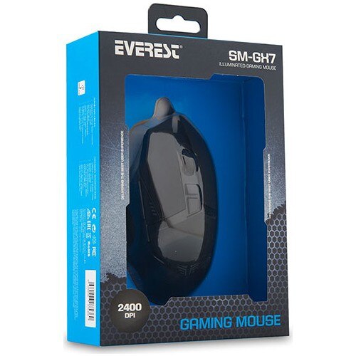 El Everest SM-GX7 Usb negro 7 jugador clave ratón