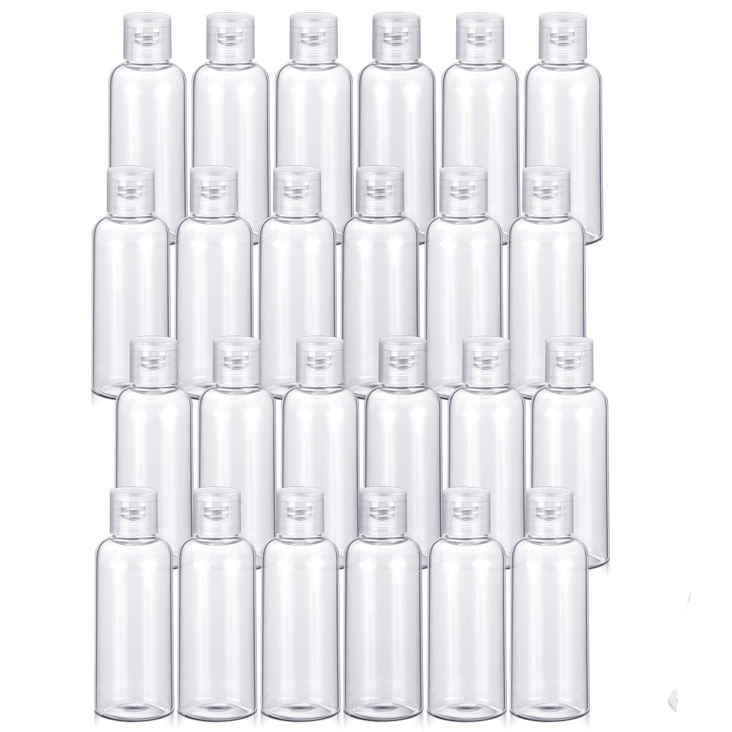 24 Stks/pak 50/60/100Ml Lege Lotion Fles Hervulbare Clear Plastic Kleine Vloeibare Bulk Container Voor Reizen vloeibare Lotion Shampoo