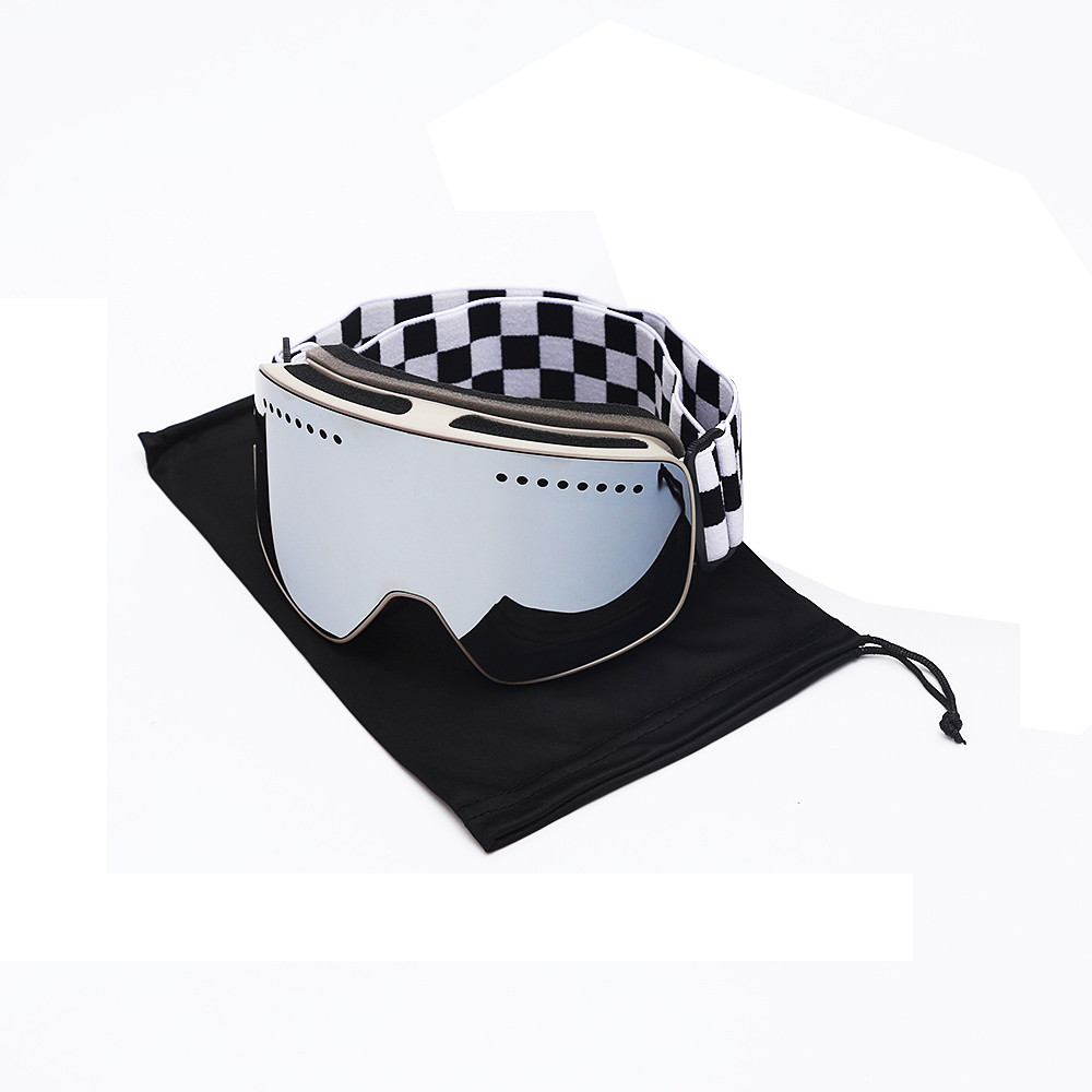 Gafas de esquí de doble capa, de lentes, gafas de invierno para nieve, deportes, Snowboard, protección UV antiniebla, máscara de esquí para adultos, imán: Gray