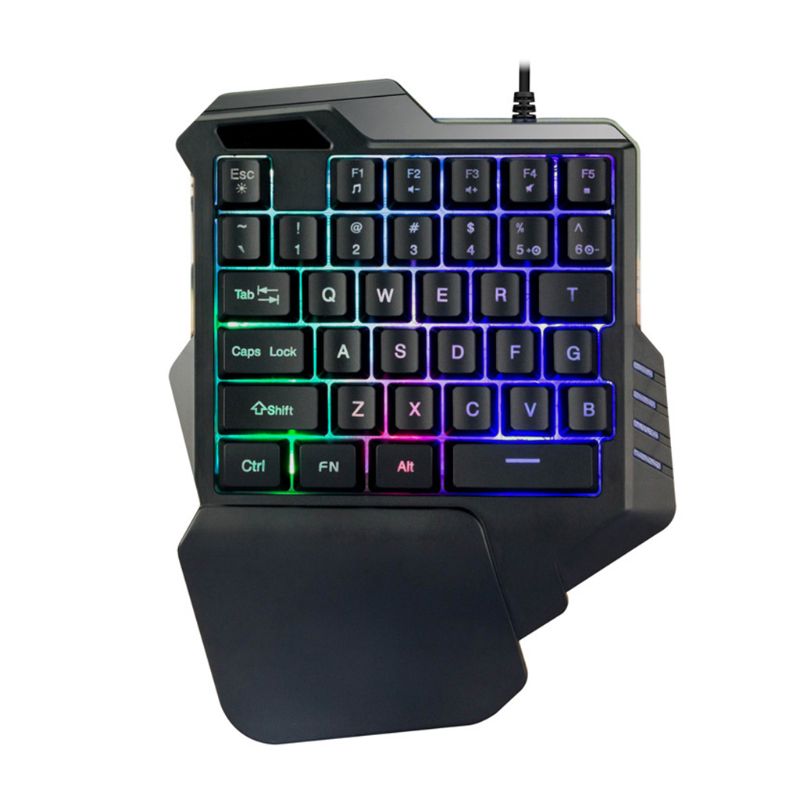Portable One-Handed Gaming Keyboard RGB Backlit Mini Gaming Keypad Ergonomic Game Controller for PC PS4 X-box Gamer: Type A