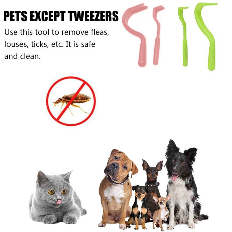 2Stck Haustiere Tick Entfernung Werkzeug Dual Zähne Tick Twister Katzen Hunde Reinigung Liefert Milben Twist Haken Entferner Haken Haustier liefert