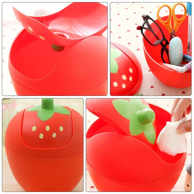 Countertop Plastic Swing Lid Mini Trash Can Trash Bin for Table Desk Car