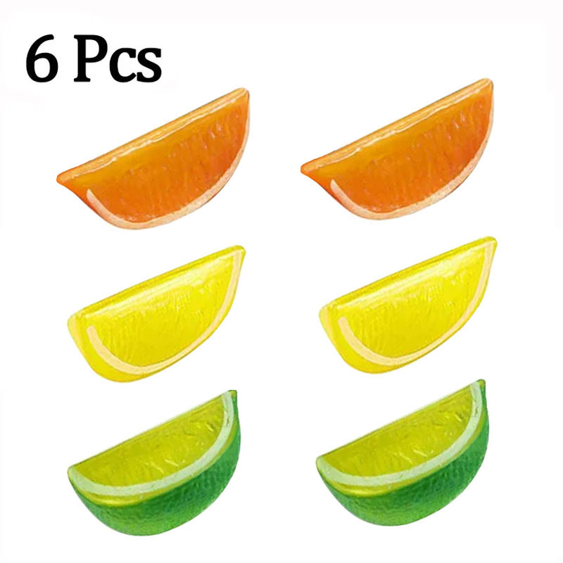 6 pezzi fondali fotografia di limone finto puntelli fette di lime artificiali sfondi fotografici imitazione frutta decorazioni per la tavola da cucina: Deep Purple