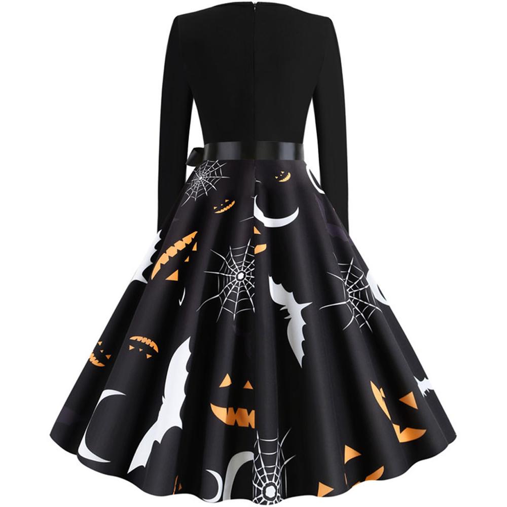 Kvinnor sexiga dräkter vintage långärmad halloween 50s hemmafru kväll fest balklänning undrar kvinna kostym hembiträde kostym  #7