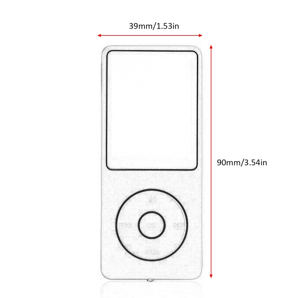 Ultra-Thin MP3 Player - 80H Playback - Lossless Hi-Fi Audio - FM Radio - Recorder - Built-in Speaker