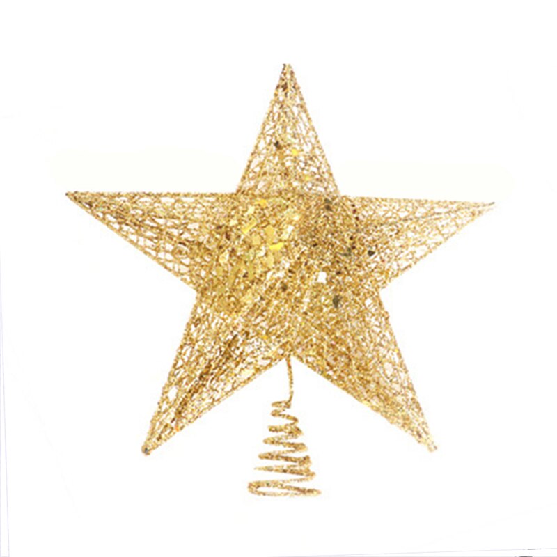 Decoración Para árbol de Navidad, adornos para escaparate de Navidad, luces de estrellas, brillantes, escaparates para ventana, suministros para en casa, 1x20CM: Oro