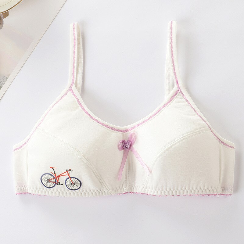 Girls Bra Teenager Breathable Underwear Cotton Training Bras Tops Crop Teens For Girls Kids Crop Tops: Purple