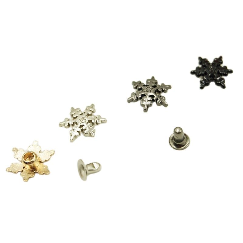 Broche de remache de ropa Punk con forma de copo de nieve para gorra, zapatos, bolso, sombrero, Jeans, gargantilla de cuero Diy accesorios para manualidades
