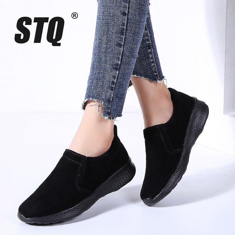 Stq efterår kvinder lejligheder sko damer slip-on kvinde mokkasiner oxfords walking sko tenis feminino flads sneakers sko 0731
