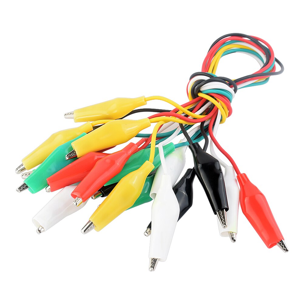 10x verschillende dubbelzijdige testkabels, krokodillenklem, klem voor jumperdraad, 10 stuks testkrokodillenklemmen, jumperprobe