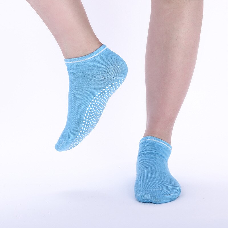 Rutschfeste yoga-socken für damen, rutschfest, aus silikon, für fitnessstudio, pilates, ballett, sport, aus atmungsaktiver, elastischer baumwolle, größe  x759b: Hellblau