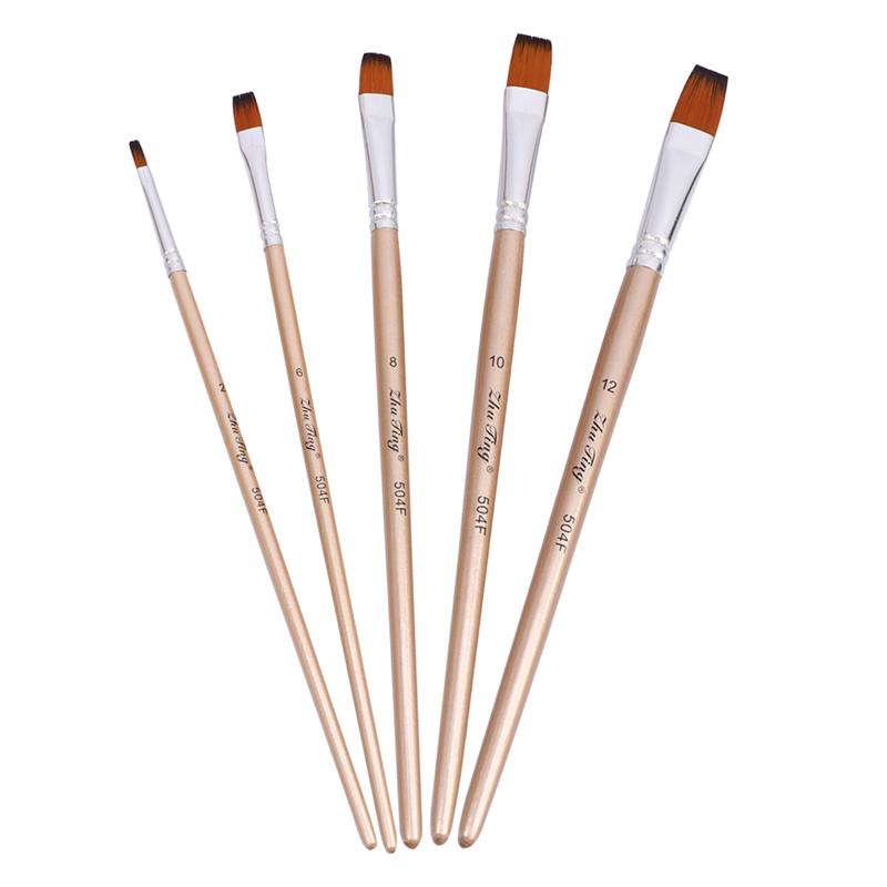 1 Set of 5Pcs Multi-function Nylon Paintbrush Paint Brush Painting Tool for Watercolor Painting Oil Painting: Light Green