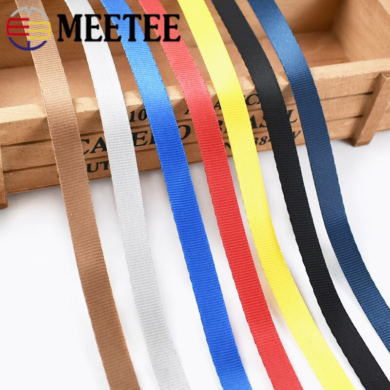 45meter Meetee 10mm Bunte Nylon Gurtband Band Straps Bias Band für Handgemachte Arbeit Karten Strap Kleidung Nähen Zubehör