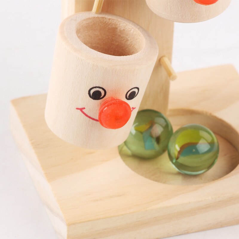 freundlicher Pädagogisches Spielzeug Holz Clown Gießen Tabelle Spaß Eltern-Art-Interaktive Tabletop Spiel Marmor Spielzeug
