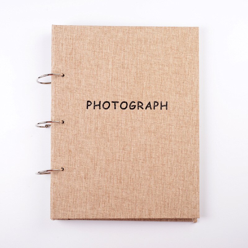 Stor kapacitet fotoalbum til billeder 10 x 15 løse blade 3 ringbind bog til 3 tommer 5 tommer 6 tommer 7 tommer billetter: 5 tommer- khaki