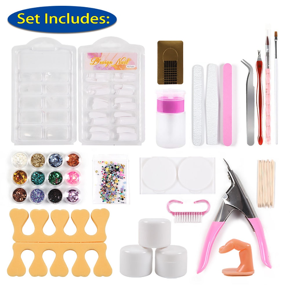 Nail kit set Gel Nail Set Nail Acrylic with drill Tool Practice clipper Manicure care Nail foil sticker Nail Polish