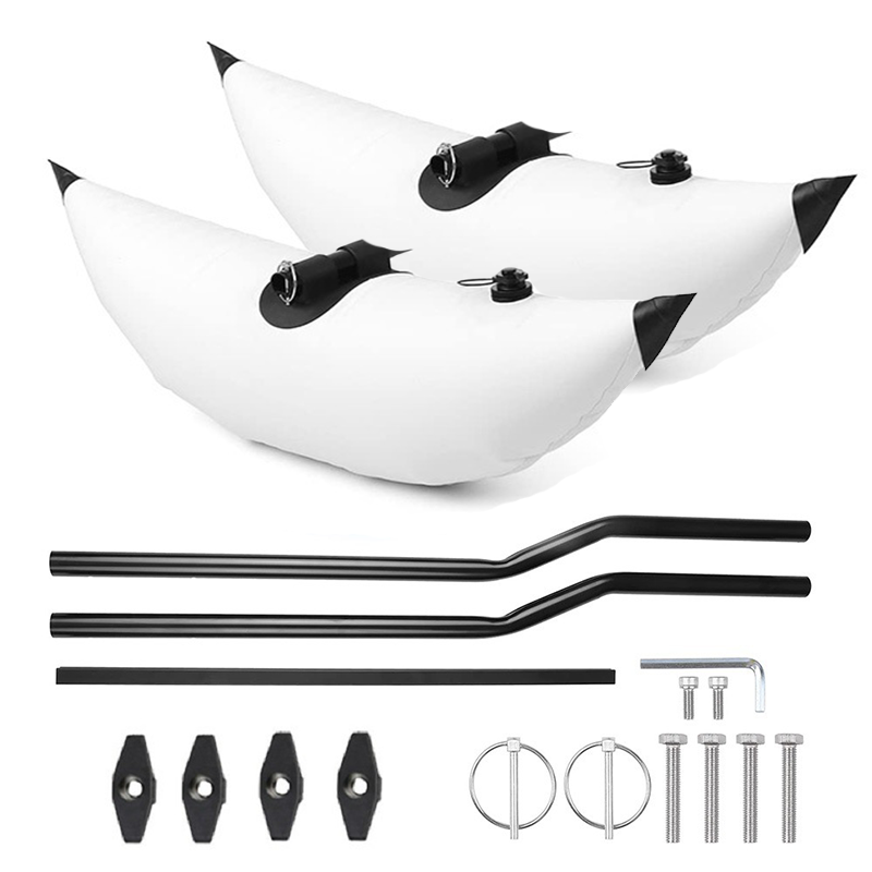 2-teiliges Kajak-Ausleger-Stabilisator, aufblasbarer Ausleger-Schwimmer, stehendes Schwimmer-Stabilisator-System-einstellen für Kanus, Fischerboote: Weiß