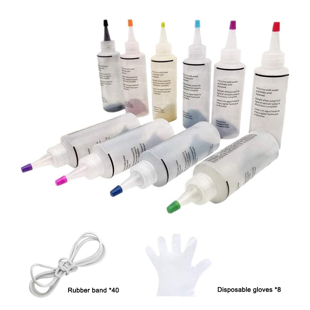 Tie Dye Kits 6/8/10 Colors Tie-Dye Kit Fabric Textile Paints Colorful Tie Dying Sets DIY Handmade Project QP2: 10 colors