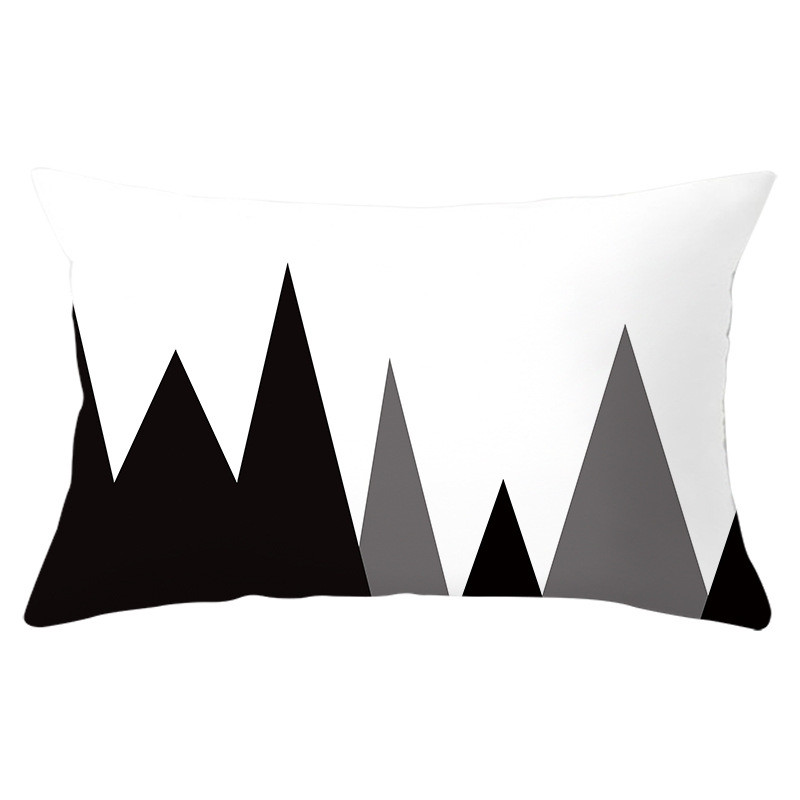 Housse de coussin géométrique 30x50, taie d'oreiller en Polyester, coussins de canapé décoratifs, décoration de maison, taies d'oreiller noires et jaunes
