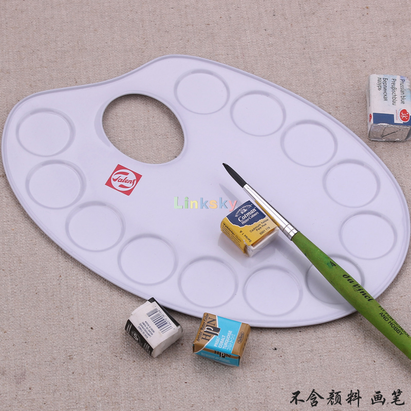 Talens Non-Stick Paint Metallic Palette ,Artist Paint Mixing Tray Palette, Square/Oval Shaped,Easy Clean Art Palette: Oval