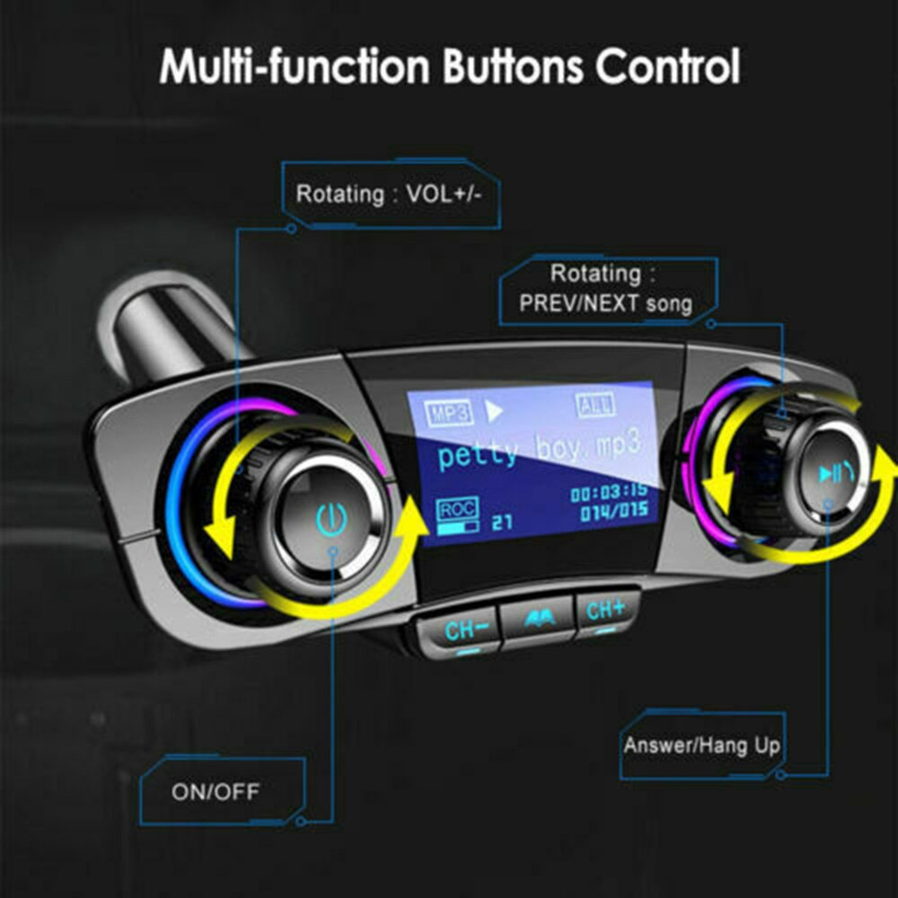 Transmitter Bluetooth Car Kit Handsfree FM Modulator Car Wireless Aux Radio Tranmiter MP3 Player With USB Car Charger