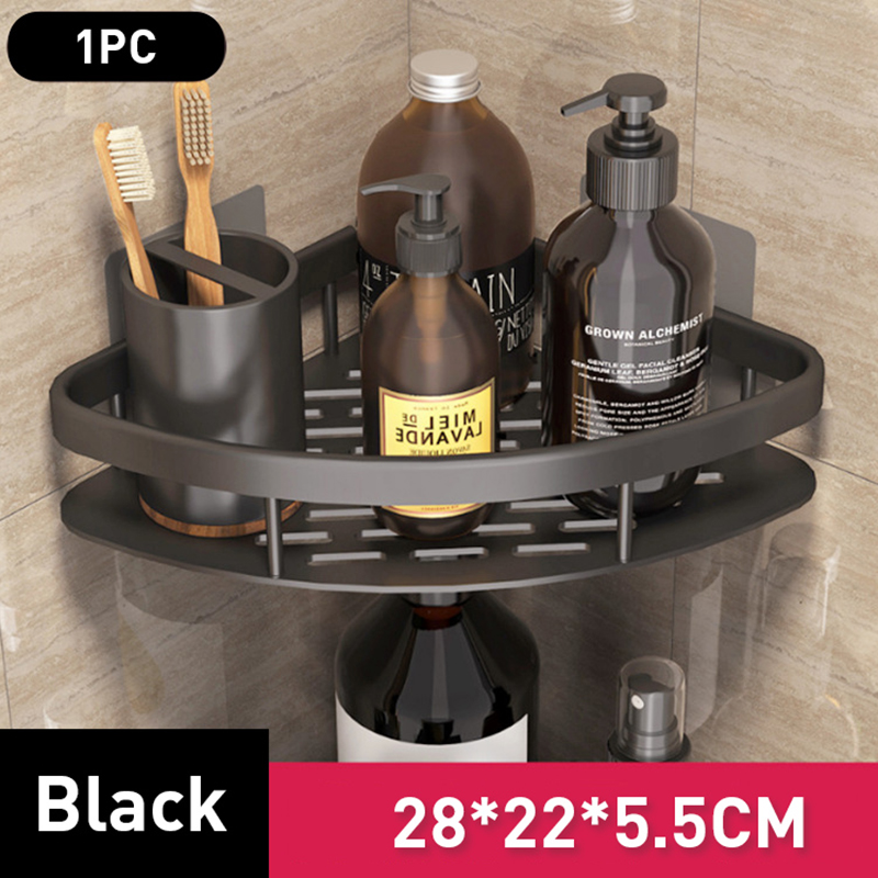 Punch Gratis Wandmontage Badkamer Plank Geen Boor Douche Plank Keuken Organizer Shampoo Rek Make-up Organizer: Bordeaux
