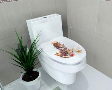 Badeværelse toilet sæde dækning mærkater klistermærke vinyl toiletlåg mærkater væg dekorative mærkat mærkater, mulit-mønster , 32 cmx 39cm: 906