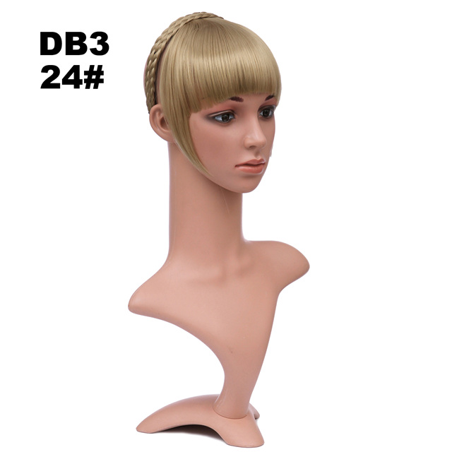 Girlshow front syntetiskt hår bang kort lugg med flätor pannband hår trubbig bang  db3 6 &quot; , 16 färger tillgängliga 50g, 1pc: Db3 färg 24