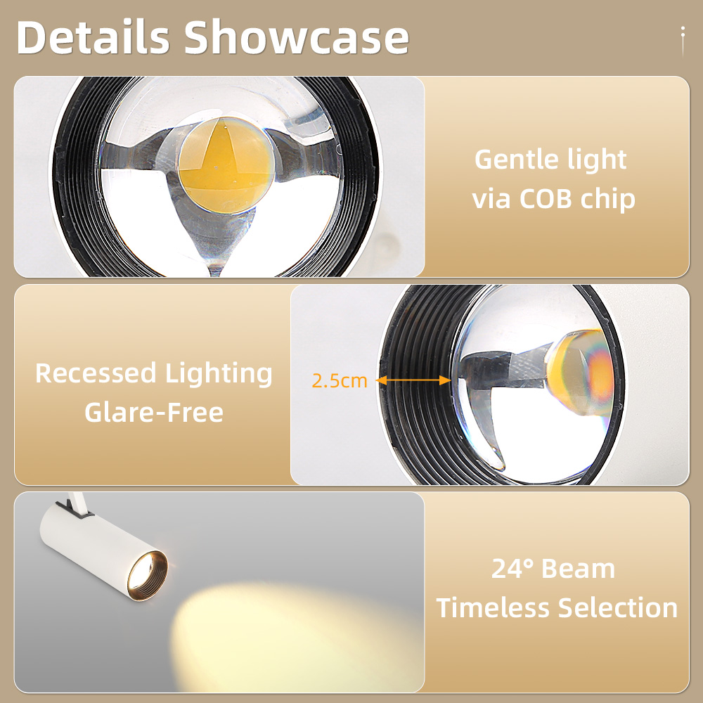 Dimmable LED Track Light, 180V-260V Spotlight, 20W Teto Spot, Iluminação interior do trilho para a decoração da sala de estar