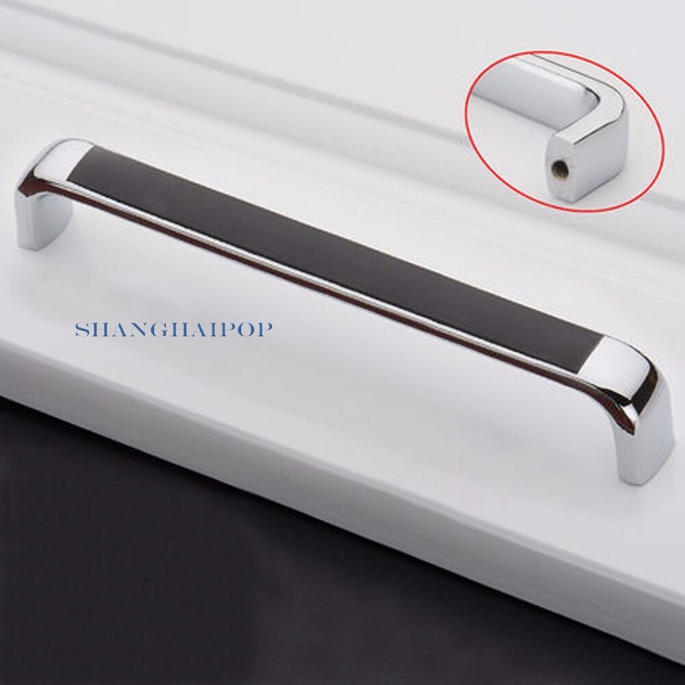 2 X Modern Pull Handle Kitchen Wardrobe Drawer Cupboard Cabinet Door Knob Chrome