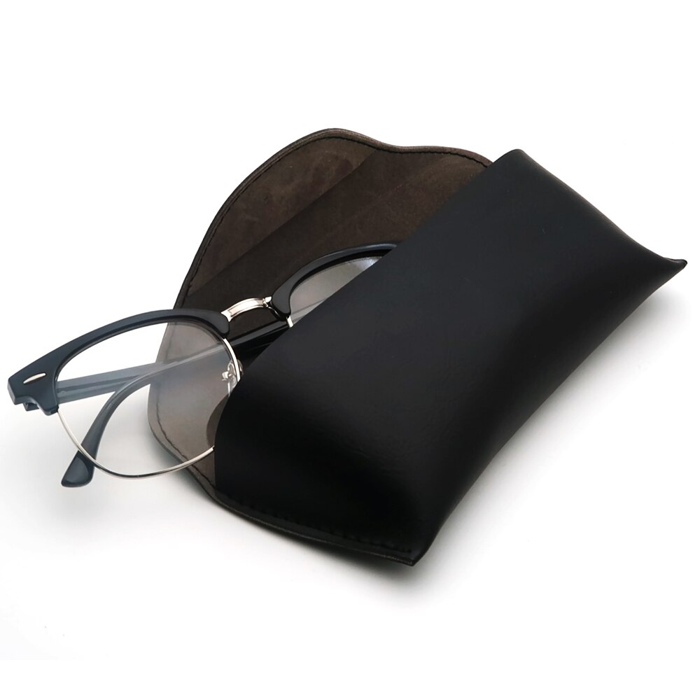 Vivibee heren zachte magnetische pu leren zonnebrillenkoker, unsex brillendoos, dames zwarte brillenkokers
